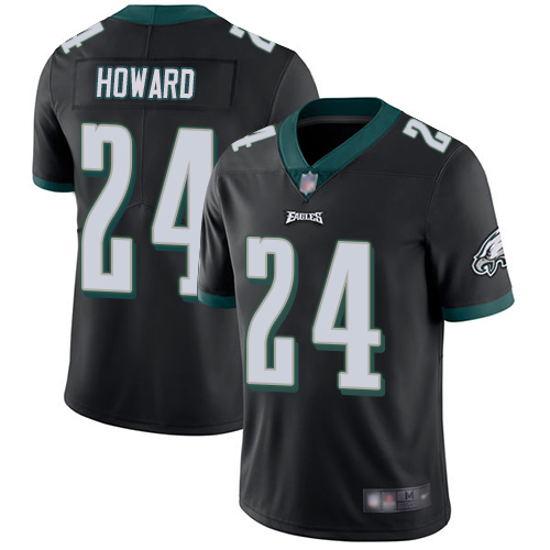 Men Philadelphia Eagles #24 Jordan Howard Black Alternate Vapor Untouchable NFL Jersey Limited Player->nfl t-shirts->Sports Accessory
